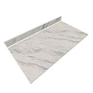 4 ft. L x 25 in. D Engineered Composite Countertop in Calcutta Blanc with Satin Finish