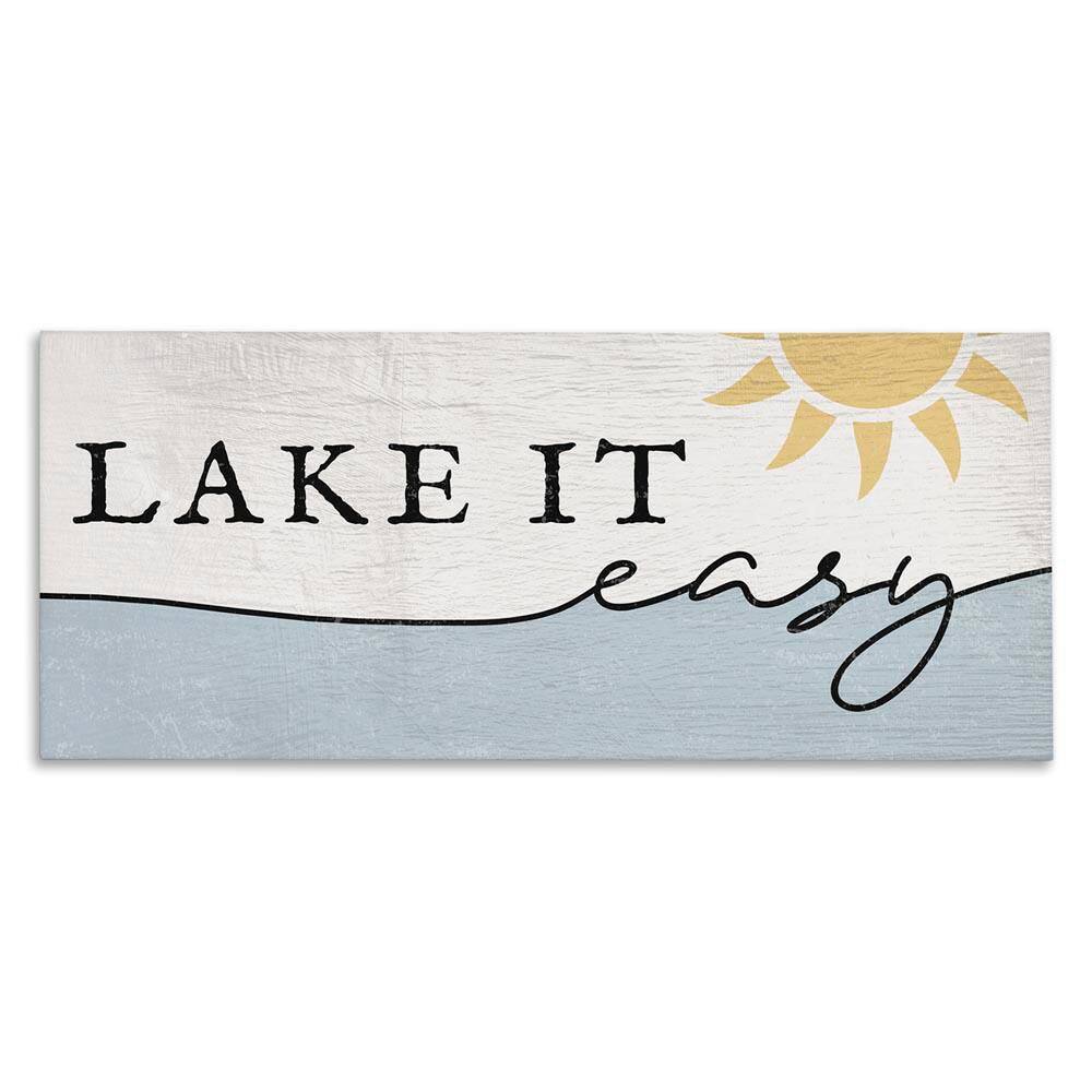 Nautical Pun Lake it Easy by Daphne Polselli Unframed Graphic Art Print Coastal 24 in. x 10 in. price history on PriceWatchPro