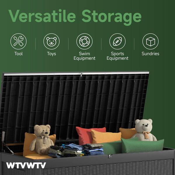WTVWTV 68 in.Wx 32 in.Dx 34 in.H Resin Horizontal Storage Shed