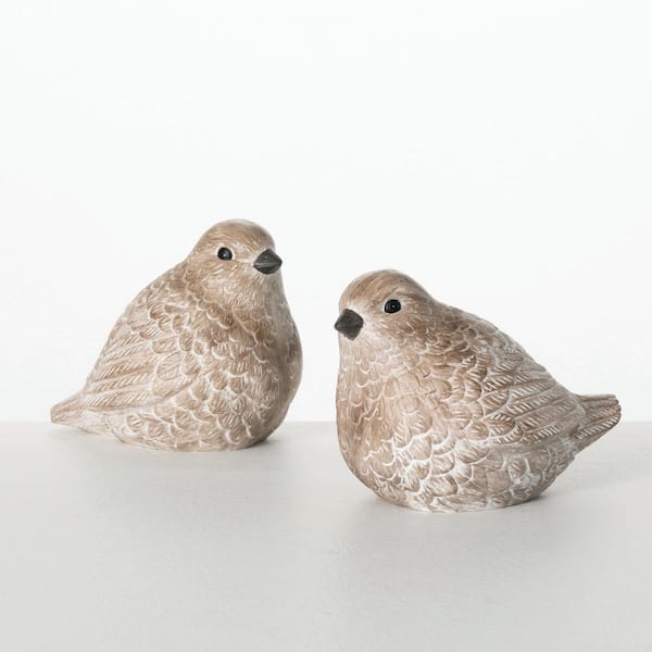 SULLIVANS Ivory 6 in. x 5 in. Resin Resin Bird Set of 2