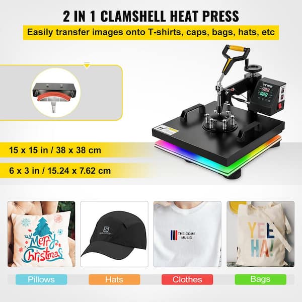 NEW 15 x 15 Digital Clamshell Heat Press Transfer Sublimation