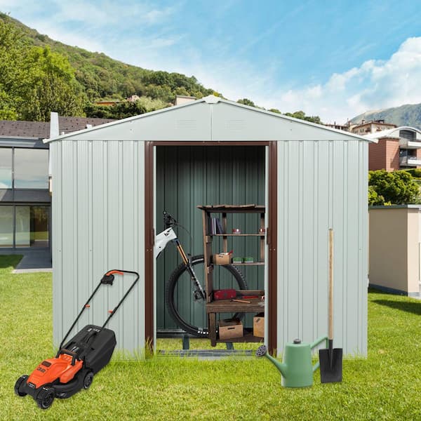 8 ft. W x 4 ft. D Metal Shed with Vents and Sliding Doors (32 sq. ft.)