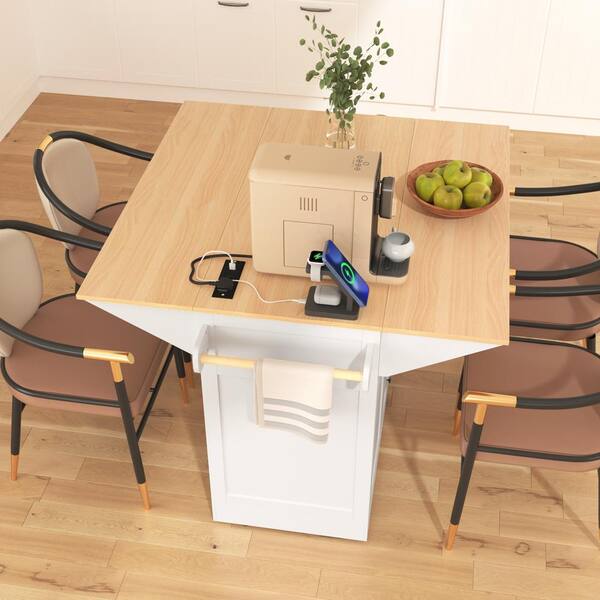 Runesay Black Mdf Base with Mdf Wood Top Kitchen Island (34-in x 55.75-in x 36.5-in)