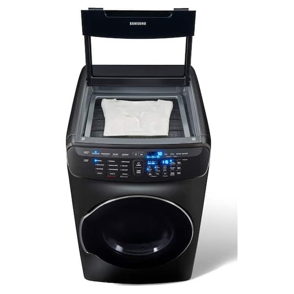 Samsung 7.5 Total cu. ft. Electric FlexDry Dryer with Steam in Black Stainless