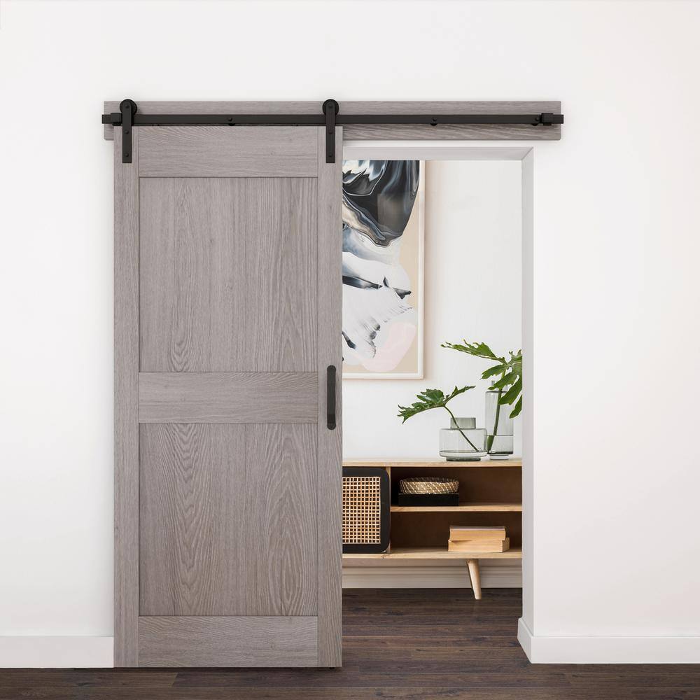 Matte Black 72-Inch Barn Door Hanger Kit with Screws