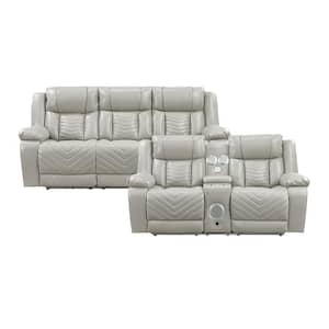 Lazzara Durant 87 in. W Pillow Top Arm Faux Leather Rectangle 2