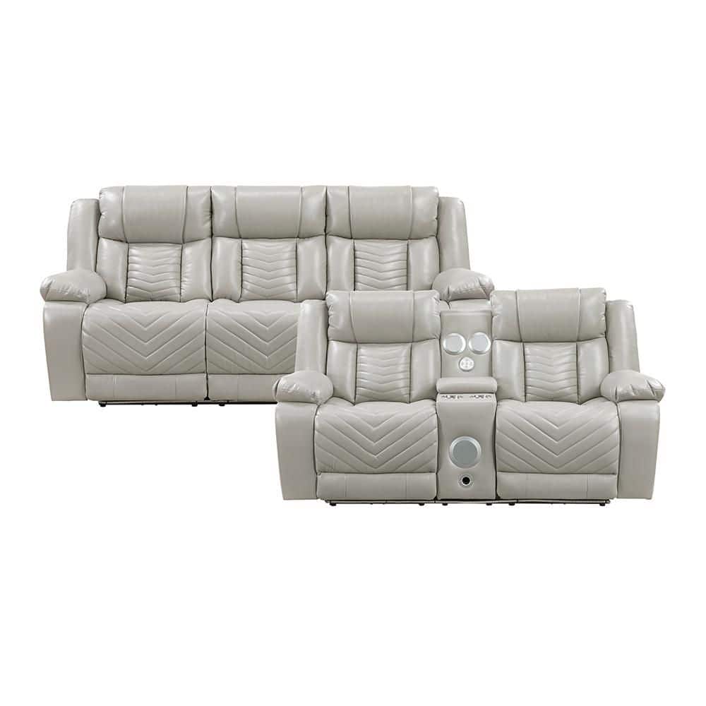 Lazzara Durant 87 in. W Pillow Top Arm Faux Leather Rectangle 2