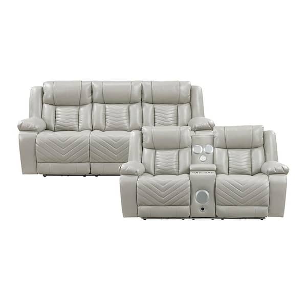 Lazzara Durant 87 in. W Pillow Top Arm Faux Leather Rectangle 2