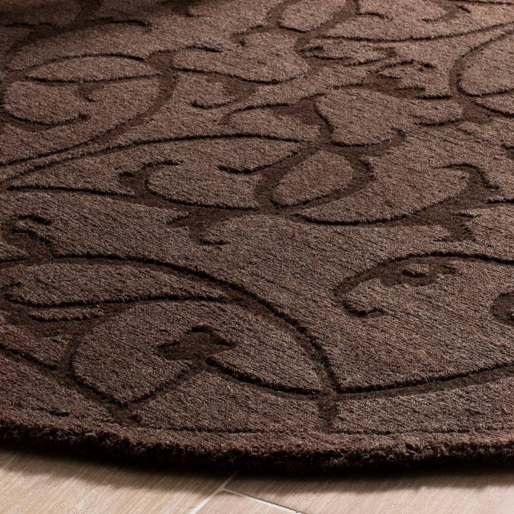 Handmade Round Gray Wool Tufted Area Rug