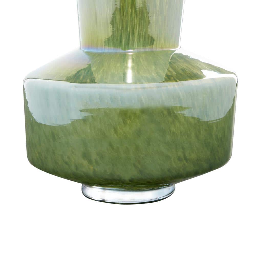 12'' Green Glass Abstract Table Vase