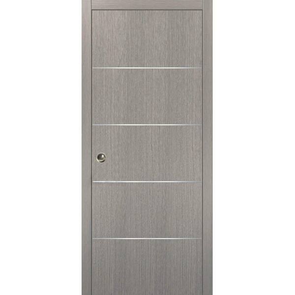 Sartodoors Planum 0020 36 In. X 96 In. Flush Grey Oak Finished ...