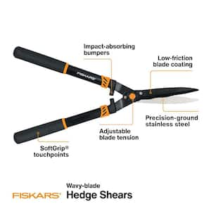 22 in. Wavy-blade Hedge Shears with Adjustable Blades