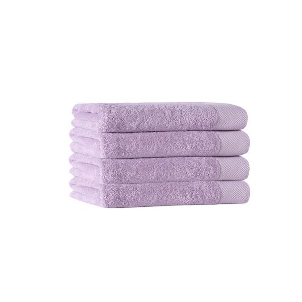 Enchante Home Signature 4 Pieces Lilac Turkish Cotton Hand Towels