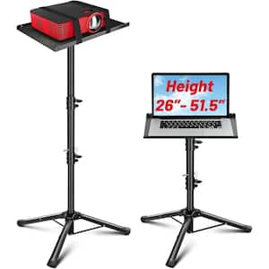 Multifunctional Projector Screen Tripod Stand with Adjustable Height of 26 to 51.5 in. in Black