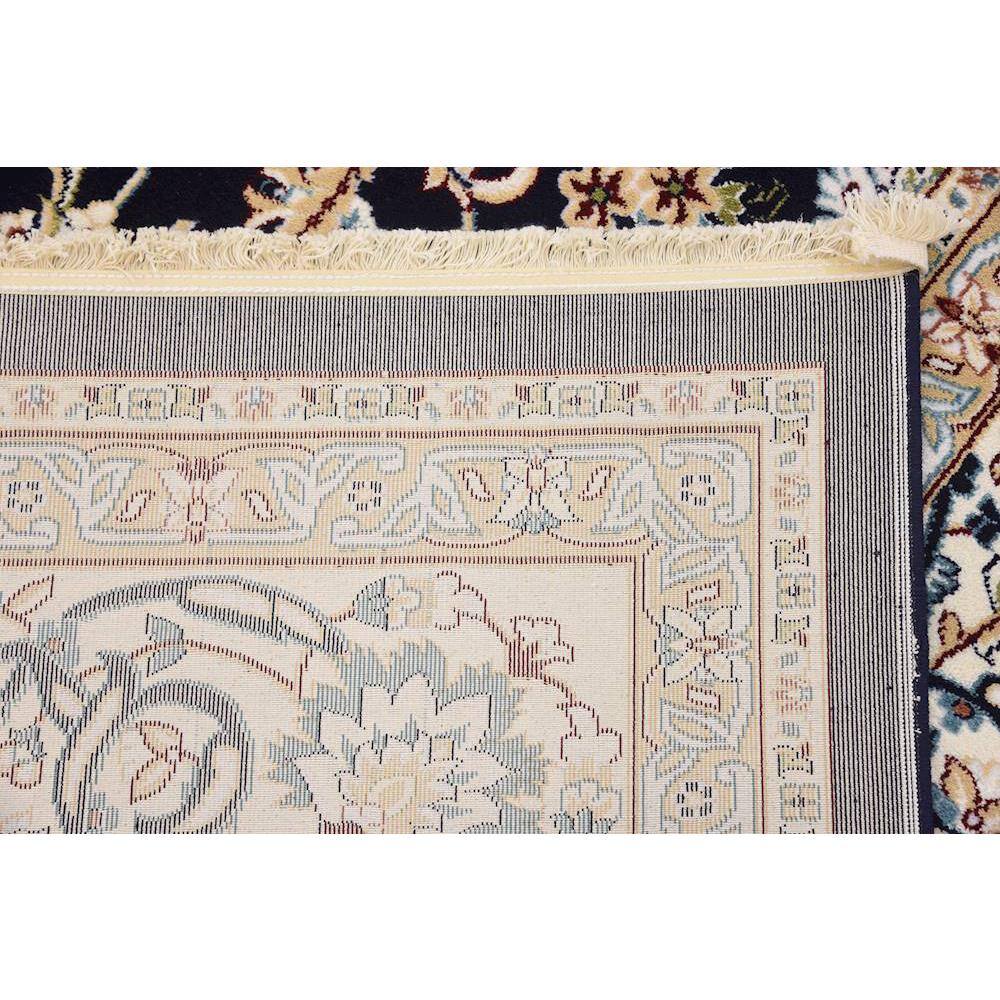 Navy Blue and Beige Synthetic Traditional Rectangular Area Rug