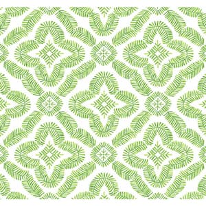 Kiwi Green Talia Botanical Medallion Paper Unpasted Wallpaper Roll 60.75 sq. ft.