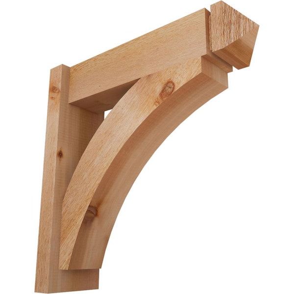 Ekena Millwork 6 in. x 22 in. x 22 in. Western Red Cedar Thorton Arts and Crafts Rough Sawn Outlooker