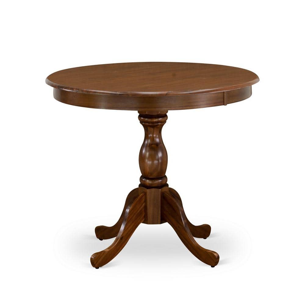 3-Piece Acacia Walnut Finish Solid Wood Top - Button Tufted Dining Room Set - Seats 4