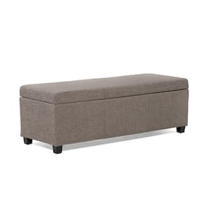 Cole Brown 48 in. Upholstered Bedroom Bench with Storage
