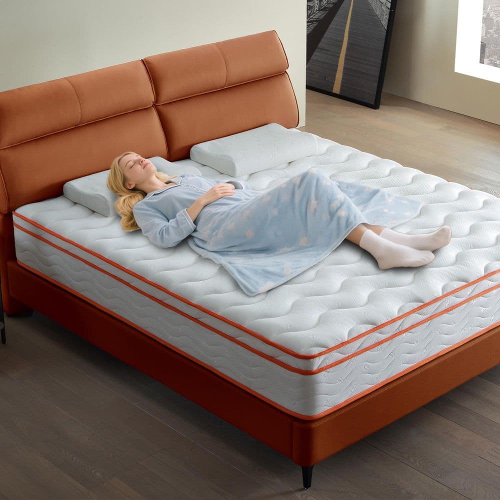 Queen Size Hybrid Medium Firm 10 in. Mattress, Euro Top Cooling-Gel Foam and Pocket Coils, CertiPUR-US, Fiberglass-Free
