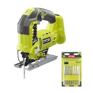 ONE+ 18V Cordless Orbital Jig Saw (Tool Only) with All Purpose Jig Saw Blade Set (10-Piece)