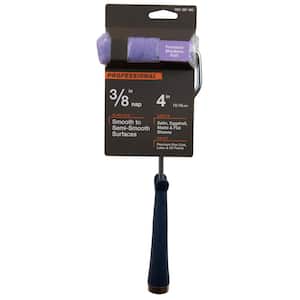 4 in. x 3/8 in. High-Capacity Polyester Knit Mini Paint Roller with Frame
