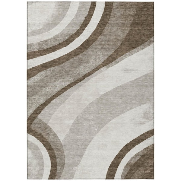 Chantille Machine Washable Indoor/Outdoor Abstract ACN2898 Brown 10 ft. x 14 ft. Area Rug