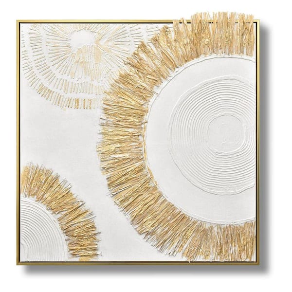 1-Piece Framed Mixed Media Abstract Wall Art 35.4 in. x 35.4 in.