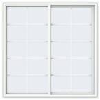 59.5 in. x 59.5 in. V-4500 Series White Vinyl Right-Handed Sliding Window with Colonial Grids/Grilles