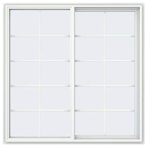 59.5 in. x 59.5 in. V-4500 Series White Vinyl Right-Handed Sliding Window with Colonial Grids/Grilles