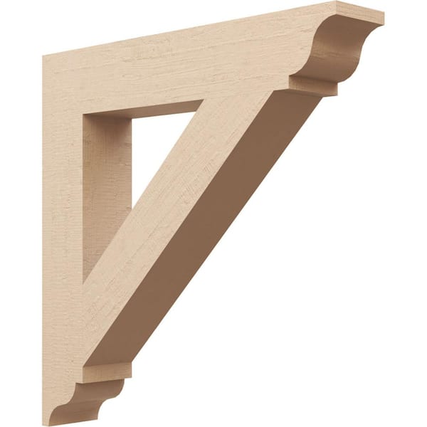 Ekena Millwork 5.5 in. x 32 in. x 32 in. Traditional Traditional Rough Cedar Woodgrain Timberthane Polyurethane Bracket, Primed Tan