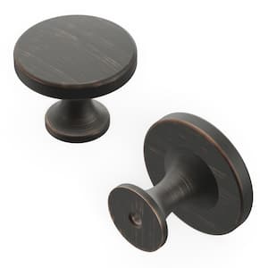 Forge 1-3/8 in. Classic Vintage Bronze Round Knob for Kitchen, Bathroom Cabinets, Drawers, and Doors (10-Pack)