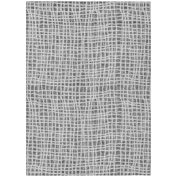 Chantille Machine Washable Indoor/Outdoor Abstract ACN729 Gray 8 ft. x 10 ft. Area Rug