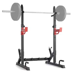 Squat Stand Power Rack Adjustable Multi-Functional Barbell Rack with Hook, Weight Plate Storage Attachment
