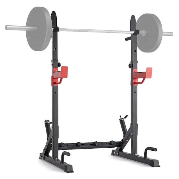 VEVOR Squat Stand Power Rack Adjustable Multi-Functional Barbell Rack with Hook, Weight Plate Storage Attachment
