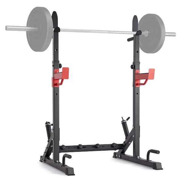 Squat Stand Power Rack Multi-Functional Barbell Rack with Hook, Weight Plate Storage Attachment, Adjustable
