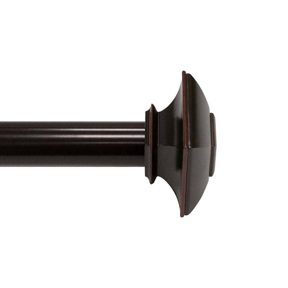 72 in.-144 in. Adjustable Single Curtain Rod 1 in. Dia. in Oil Rubbed Bronze with Square Finials price history on PriceWatchPro