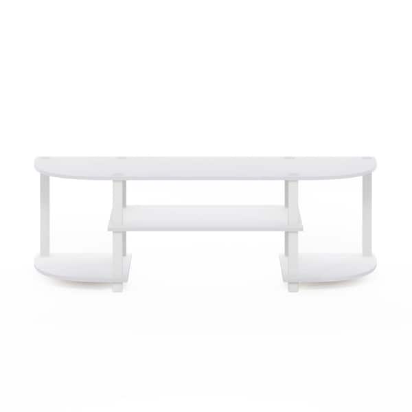 Furinno Turn-S-Tube 47 in. White Particle Board TV Stand Fits TVs Up to 42 in. with Open Storage