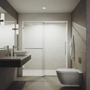 Ferrara 59 1/2 to 60 1/2 in. W x 74 in. H Sliding Frameless Shower Door in Chrome with 3/8 in. (10mm) Clear Glass