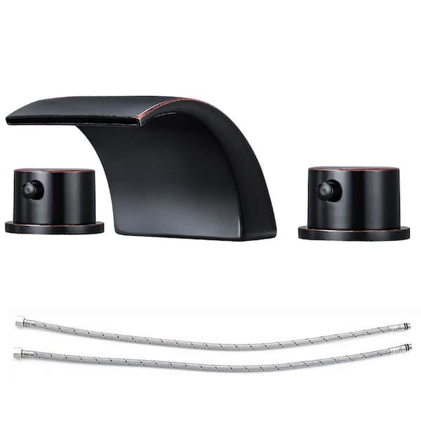 Double Handles 8 in. Widespread Bathroom Faucet 3-Hole Sink Faucet in Oil Rubbed Bronze