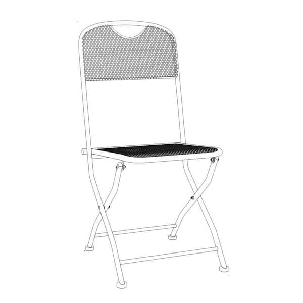 Modern Foldable and Open Cutout Back Metal Outdoor Dining Chair in Gray (Set of 2)