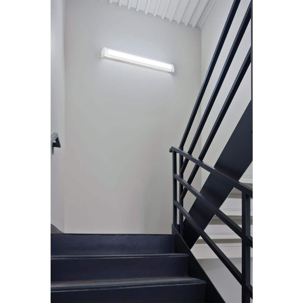 White 48-Inch Steel LED Flush Mount Light Fixture
