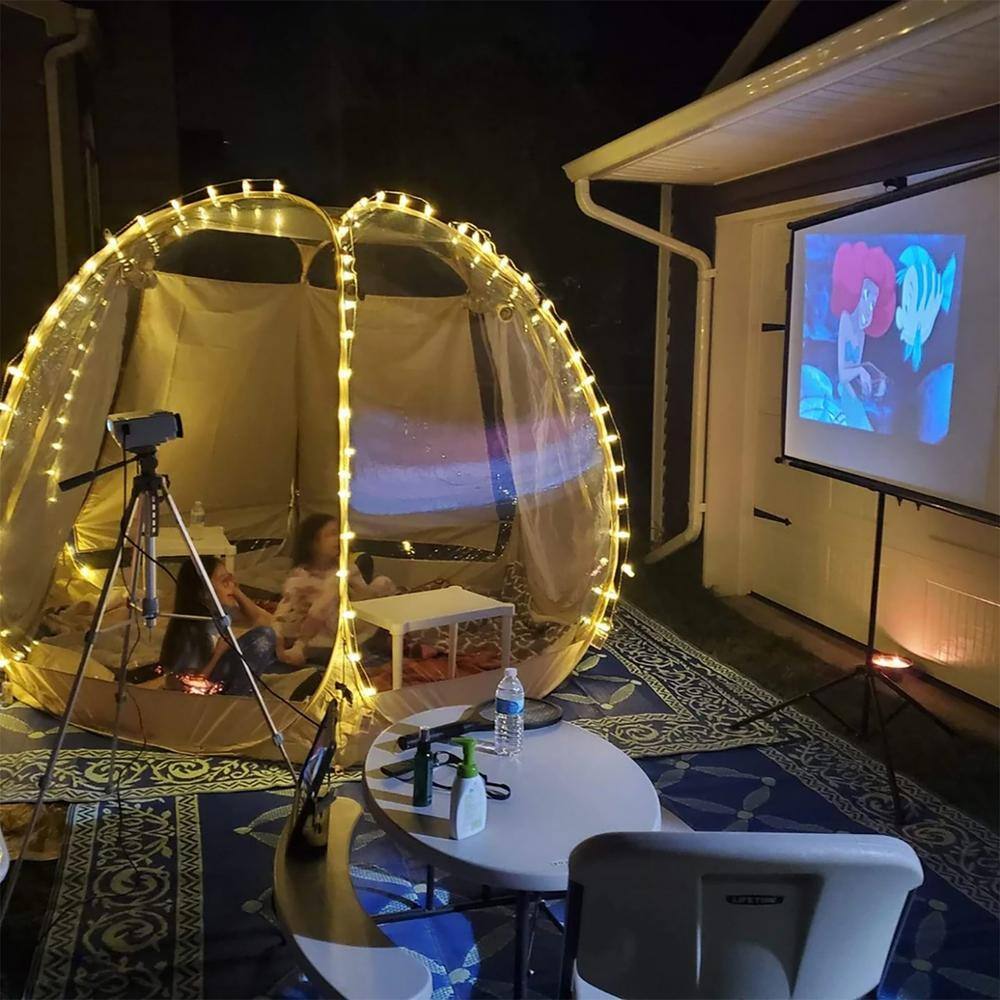 Beige 3-Person Pop-Up Dome Bubble Tent with Carry Bag