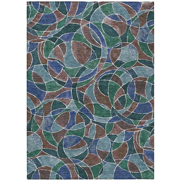 Addison Rugs Chantille Machine Washable Indoor/Outdoor Abstract ACN2208 Blue 5 ft. x 7 ft. 6 in. Area Rug