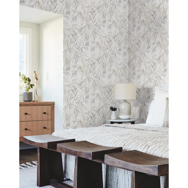 Willow Grove Sand Multi-Colored Matte Pre-pasted Paper Wallpaper 60.75 sq. ft