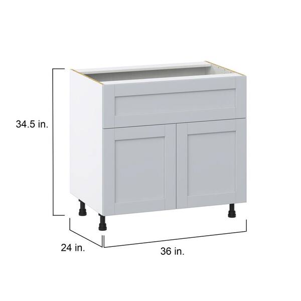 J COLLECTION Cumberland Light Gray Shaker Assembled Base Kitchen Cabinet with a Drawer (24 in. W x 34.5 in. H x 24 in. D)