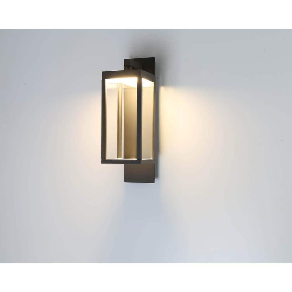 Graphite Grey LED Outdoor Wall Sconce with Clear Glass