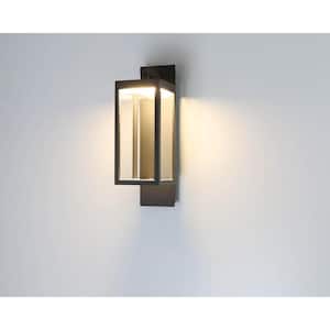 1-Light Graphite Grey Outdoor Integrated LED Wall Lantern Sconce