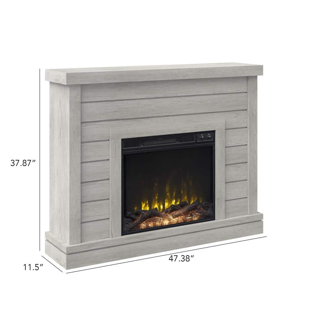 Sargent Oak Shiplap Wall Mantel Electric Fireplace