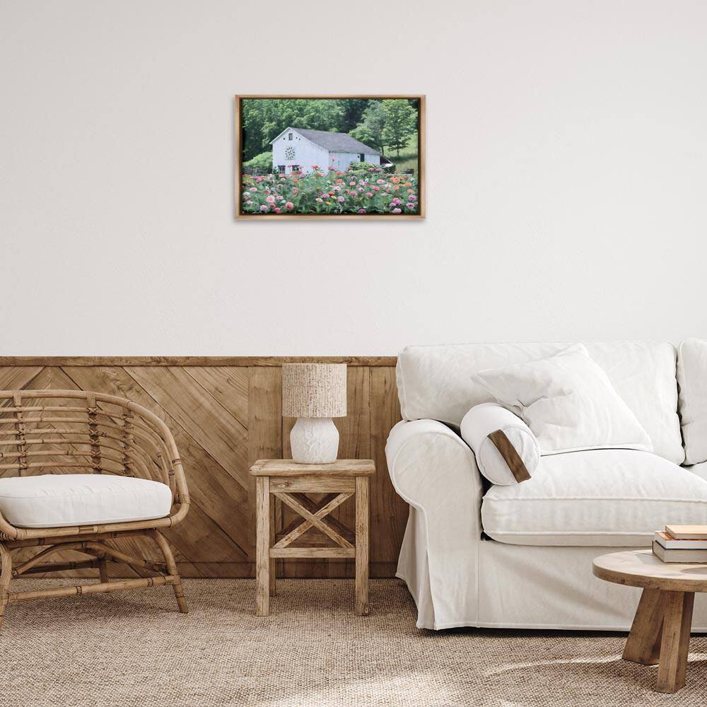 Countryside House in Garden by Lori Deiter Brown Floater Frame Nature Graphic Art Print 17 in. x 25 in. price history on PriceWatchPro